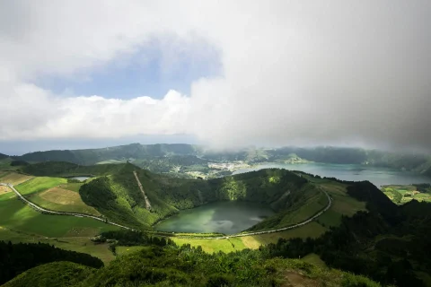 The spectacular landscapes of the lagoons on the island of São Miguel, in the Azores