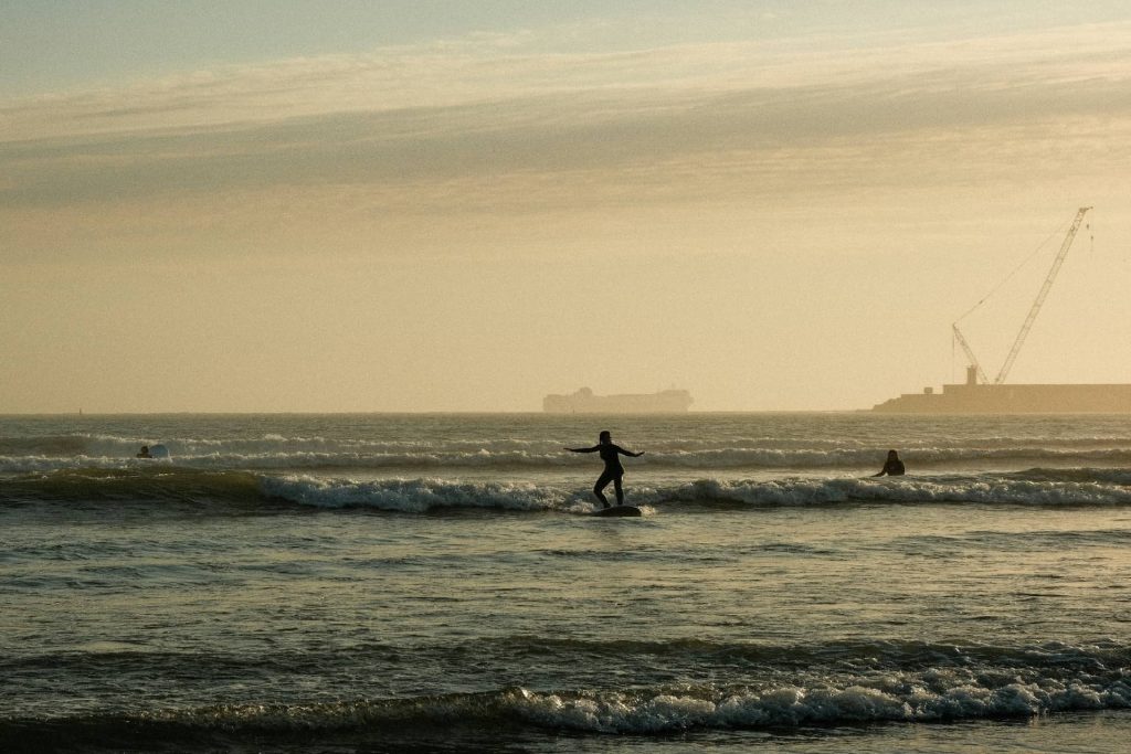 Coast of Portugal - surf on the beaches of northern Portugal